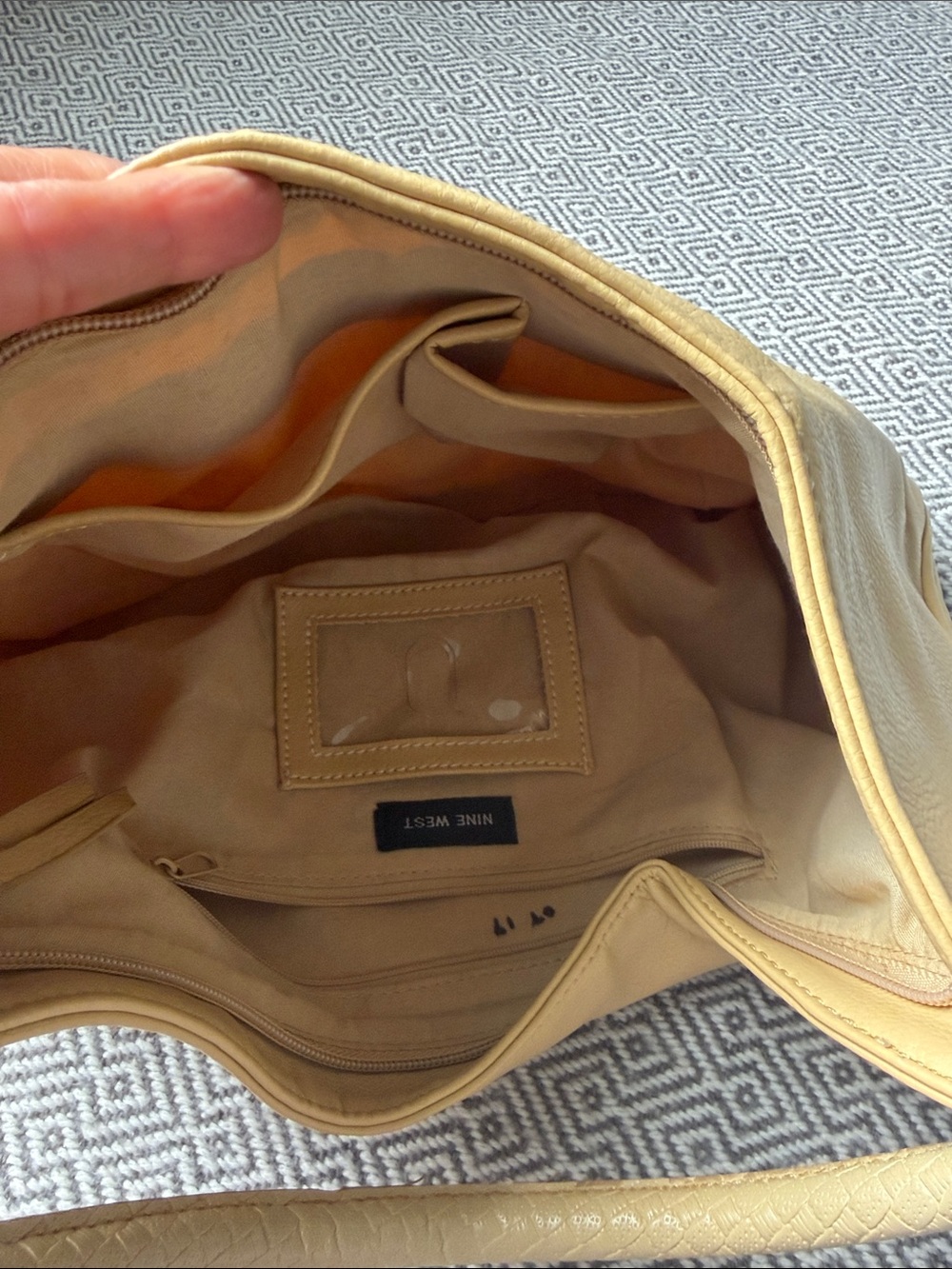Nine West Beige Leather Shoulder Hobo Bag - Picture 5 of 7